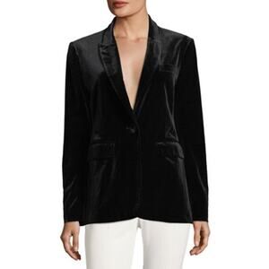 Rachel Zoe Eliza Single-Button Velvet Tuxedo Jacket in Black Size 6